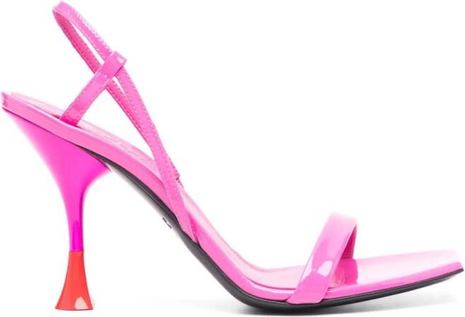 3juin 95mm patent leather sandals Pink