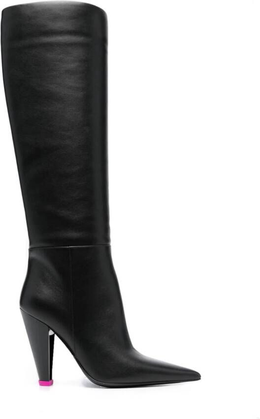 3juin Alexa 115mm leather boots Black