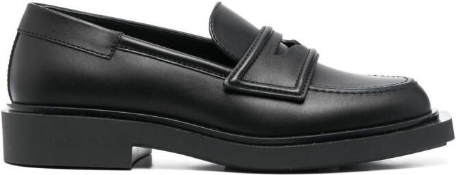 3juin almond-toe leather loafers Black