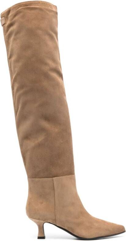 3juin Bea Touch suede knee-high boots Brown