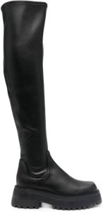 3juin colour-block knee length boots Black
