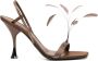 3juin Elettra 100mm feather-detail leather sandals Brown - Thumbnail 1