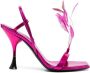 3juin feather-detail 110mm slingback sandals Pink - Thumbnail 1