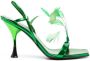 3juin feather-embellished 100mm sandals Green - Thumbnail 1