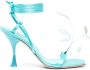 3juin Kimi 100mm feather-embellished sandals Blue - Thumbnail 1