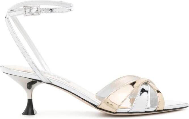 3juin Kyara Gala 50mm metallic sandals Silver
