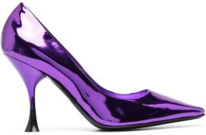 3juin metallic-effect 95mm heel pumps Purple