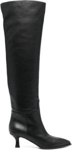 3juin pointed-toe calf leather boots Black