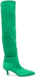 3juin suede pointed knee-length boots Green