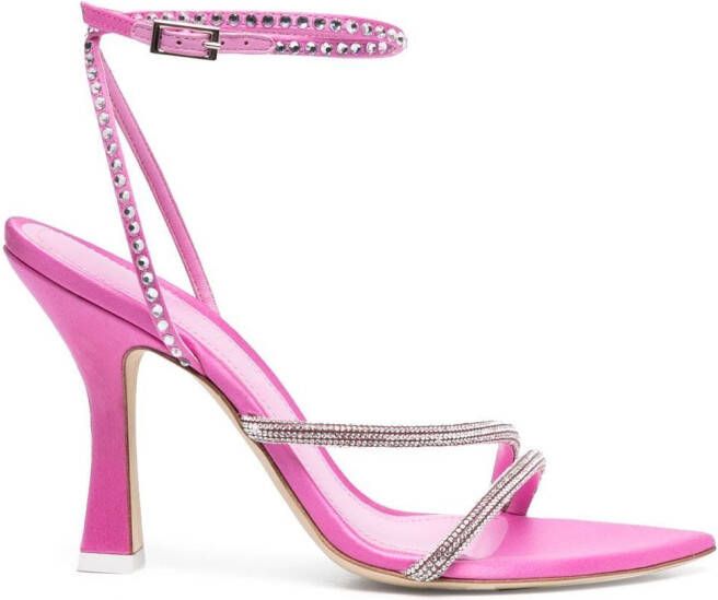 3juin Syria 100mm crystal-embellished sandals Pink