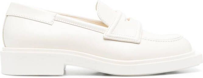 3juin tonal leather loafers White