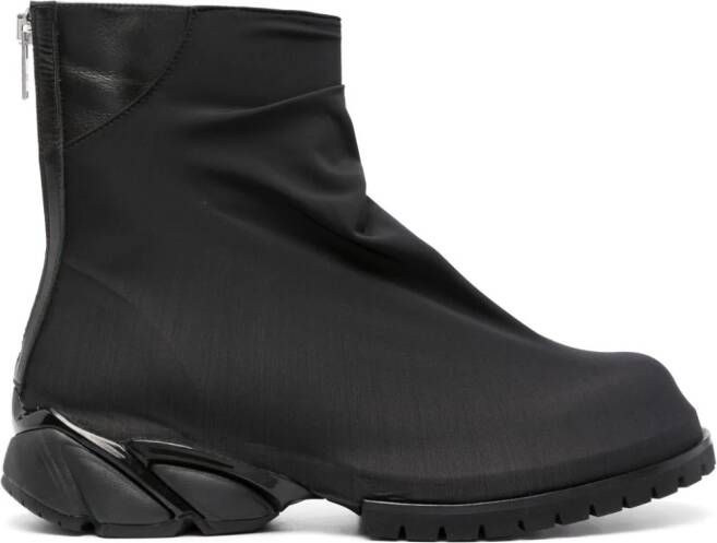 424 panelled zip-up ankle boots Black