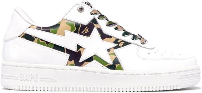 A BATHING APE Bape Sta Icon leather sneakers White