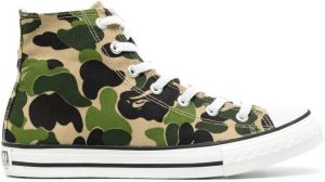 A BATHING APE camouflage-print high-top sneakers Green