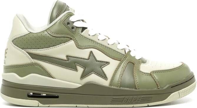 A BATHING APE Clutch STA leather sneakers Green