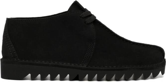 A BATHING APE lace-up leather sneakers Black