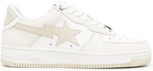 A BATHING APE lace-up leather sneakers Neutrals