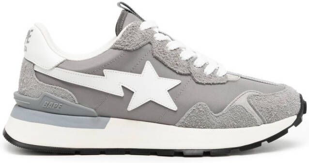 A BATHING APE lightning star patch low-top sneakers Grey