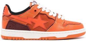 A BATHING APE logo-patch lace-up sneakers Orange