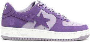 A BATHING APE logo-patch lace-up sneakers Purple