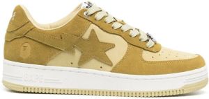 A BATHING APE logo-patch lace-up sneakers Yellow