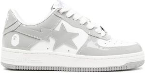 A BATHING APE panelled leather sneakers Grey