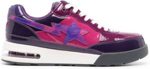 A BATHING APE patent-leather low-top sneakers Purple