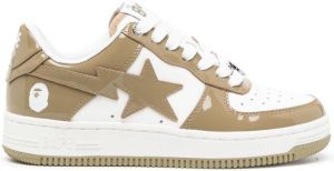 A BATHING APE star-patch panelled sneakers Brown