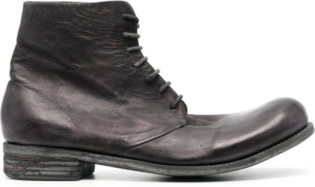 A Diciannoveventitre round-toe leather boots Black