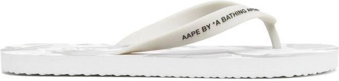 AAPE BY *A BATHING APE camouflage-print logo flip flops White