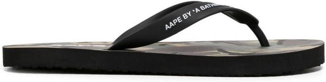 AAPE BY *A BATHING APE logo-print flip flops Green