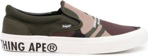 AAPE BY *A BATHING APE logo-print slip-on sneakers Green
