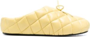 Abra diamond-quilted leather loafers Yellow