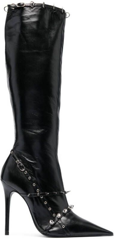 Abra spike-stud knee-high boots Black