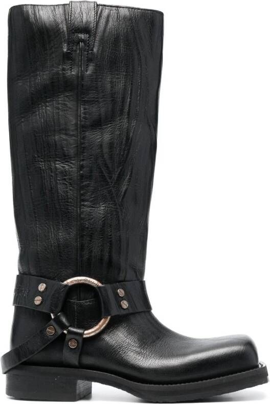 Acne Studios 30mm knee-high leather boots Black
