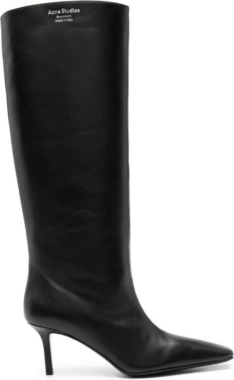 Acne Studios 80mm leather knee boots Black