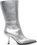 Acne Studios 85mm metallic leather boots Silver - Thumbnail 1