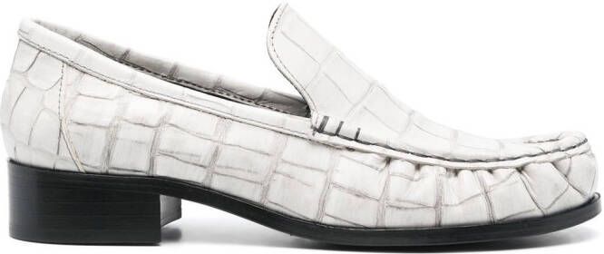 Acne Studios block-heel leather loafers White