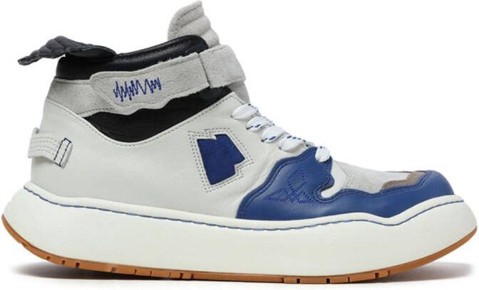 Ader Error panelled touch-strap high-top sneakers Blue