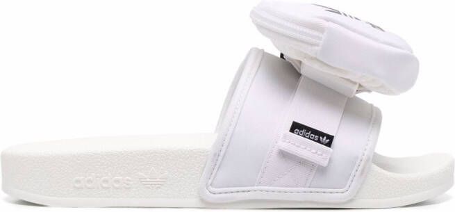 Adidas Adilette logo-strap slides White