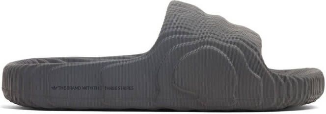 adidas Adilette textured slide sandals Grey