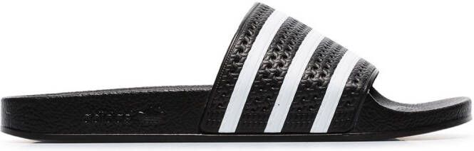Adidas Adilette three-stripe slides Black
