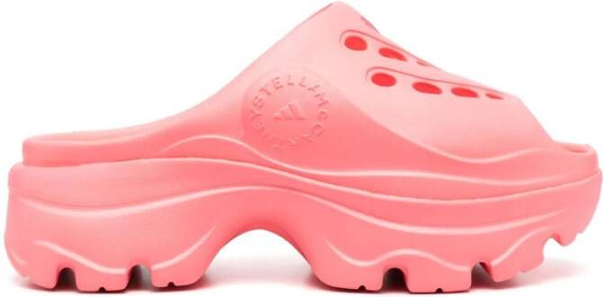 Adidas by Stella McCartney 55mm logo-embossed clogs Pink