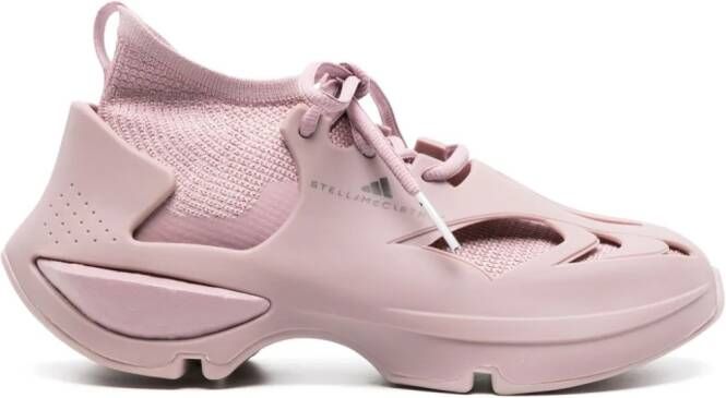 Adidas by Stella McCartney caged-design knitted sneakers Pink