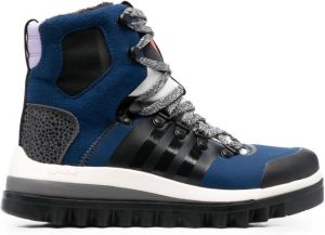 Adidas by Stella McCartney hi-top contrast lace sneakers Blue