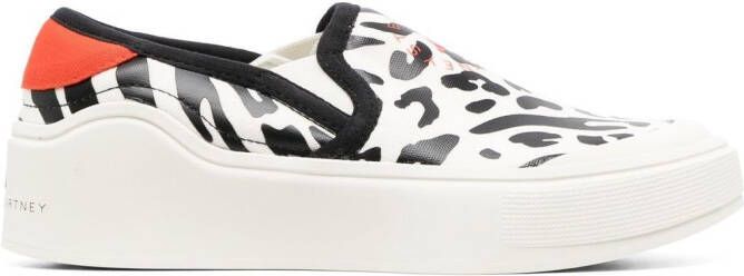 Adidas by Stella McCartney leopard-print slip-on sneakers White