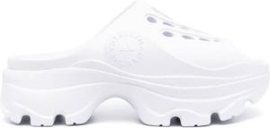 Adidas by Stella McCartney logo-embossed perforated clogs White