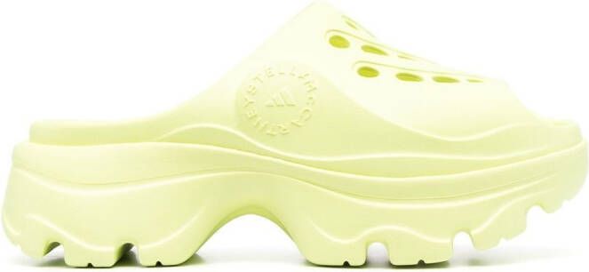 Adidas logo-embossed perforated clogs Yellow