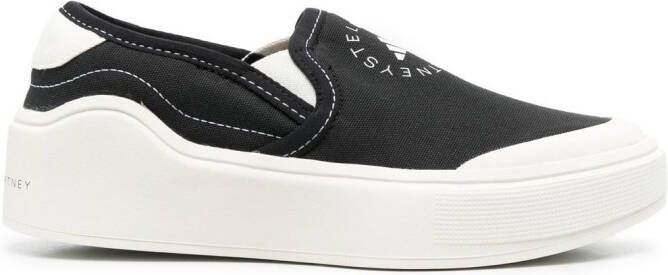 Adidas by Stella McCartney logo-print slip-on sneakers Black