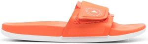 Adidas by Stella McCartney logo-strap sliders Orange